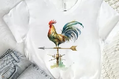 Watercolor Cockerel Wind Vane PNG Clipart Product Image 2
