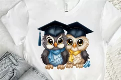Graduation Owl Friends Sublimation PNG Clipart Product Image 2