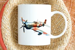 Fighter Aircraft Watercolor PNG Clipart Product Image 2
