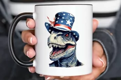 Funny 4th of July T-rex Sublimation PNG Clipart Product Image 2