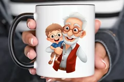 Happy Grandpa and Grandson PNG Clipart Product Image 2