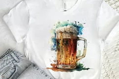 Watercolor Beer clipart png clipart Product Image 2