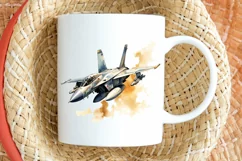 Fighter Aircraft Watercolor PNG Clipart Product Image 2