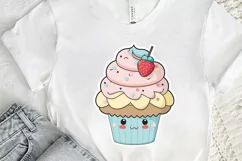 Cute Kawaii Cupcakes Valentine Stickers PNG Clipart Product Image 2