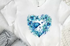 Ocean Heart Watercolor Sublimation PNG Clipart Product Image 2