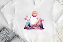 Watercolor Candy Planet Landscape PNG Clipart Product Image 2