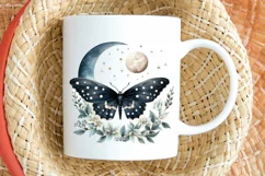 Fairy Night Moth and Moon PNG Clipart Product Image 2