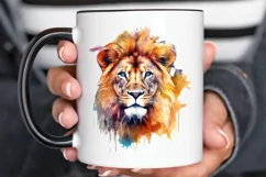 Watercolor Lion Wall Art PNG Clipart Product Image 2