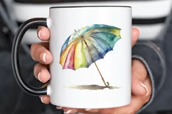 Watercolor Beach Umbrella PNG Clipart Product Image 3