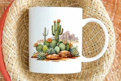 Cactus House Watercolor Sublimation PNG Clipart Product Image 2