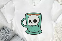Cute And Creepy Mug Halloween Sticker PNG Clipart Product Image 2