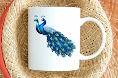 Beautiful Blue Peacock Sublimation PNG Clipart Product Image 2