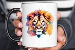 Watercolor Lion Wall Art PNG Clipart Product Image 2