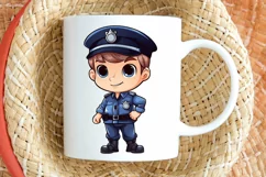 Cute Police Officer Boy PNG Clipart Product Image 2