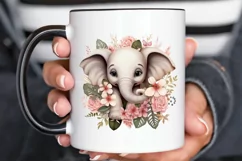 Flower Baby Elephant Sublimation PNG Clipart Product Image 2