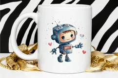 Robot Boy Watercolor Sublimation PNG Clipart Product Image 2