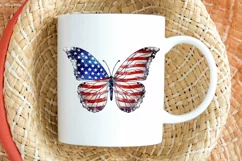 Patriotic American Flag Butterfly PNG Clipart Product Image 2