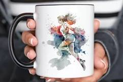 Watercolor Woman Figure Skating PNG Clipart Product Image 3