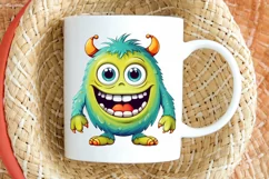 Cute Monster Watercolor Sublimation PNG Clipart Product Image 2