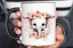Flower Baby Elephant Sublimation PNG Clipart Product Image 2