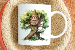 Fairy Tree House Watercolor PNG Clipart Product Image 2