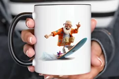 Funny Grandpa Surfing PNG Clipart Product Image 2