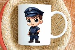 Cute Police Officer Boy PNG Clipart Product Image 2