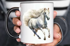 Beautiful White Horse Watercolo PNG Clipart Product Image 2