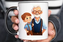 Happy Grandpa and Grandson PNG Clipart Product Image 2