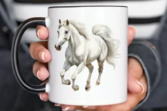 Beautiful White Horse Watercolo PNG Clipart Product Image 2