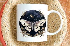 Fairy Night Moth and Moon PNG Clipart Product Image 2