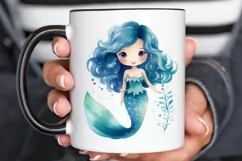 Cute Mermaid Watercolor PNG Clipart Product Image 2