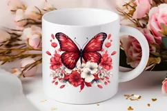Floral Red Butterfly Couple PNG Clipart Product Image 2