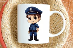 Cute Police Officer Boy PNG Clipart Product Image 2