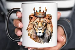 Watercolor King Lion Sublimation PNG Clipart Product Image 2