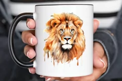 Watercolor Lion Wall Art PNG Clipart Product Image 2