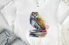 Watercolor Owl On Books PNG Clipart Product Image 2