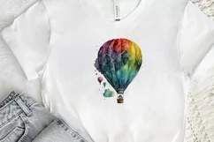 Watercolor Hot Air Balloon PNG Clipart Product Image 2