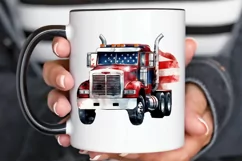 Patriotic Truck Sublimation PNG Clipart Product Image 2