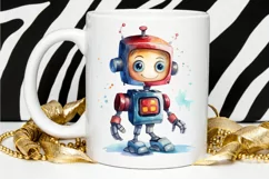 Robot Boy Watercolor Sublimation PNG Clipart Product Image 2