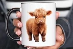 Baby Highland Cow Illustrations PNG Clipart Product Image 2