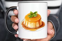 Watercolor Crème Caramel PNG Clipart Product Image 2