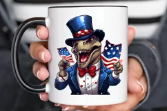 Funny 4th of July T-rex Sublimation PNG Clipart Product Image 2