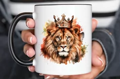 Watercolor King Lion Sublimation PNG Clipart Product Image 2