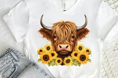 Cute Highland Cow Sublimation PNG Clipart Product Image 2