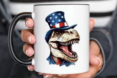 Funny 4th of July T-rex Sublimation PNG Clipart Product Image 2