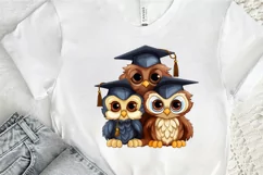 Graduation Owl Friends Sublimation PNG Clipart Product Image 2
