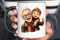 Happy Grandpa and Grandson PNG Clipart Product Image 2