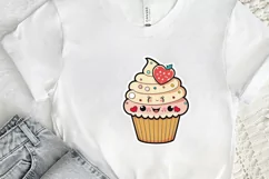 Cute Kawaii Cupcakes Valentine Stickers PNG Clipart Product Image 2