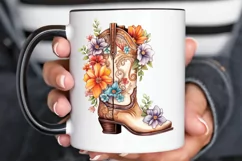Western Floral Boots Sublimation PNG Clipart Product Image 2